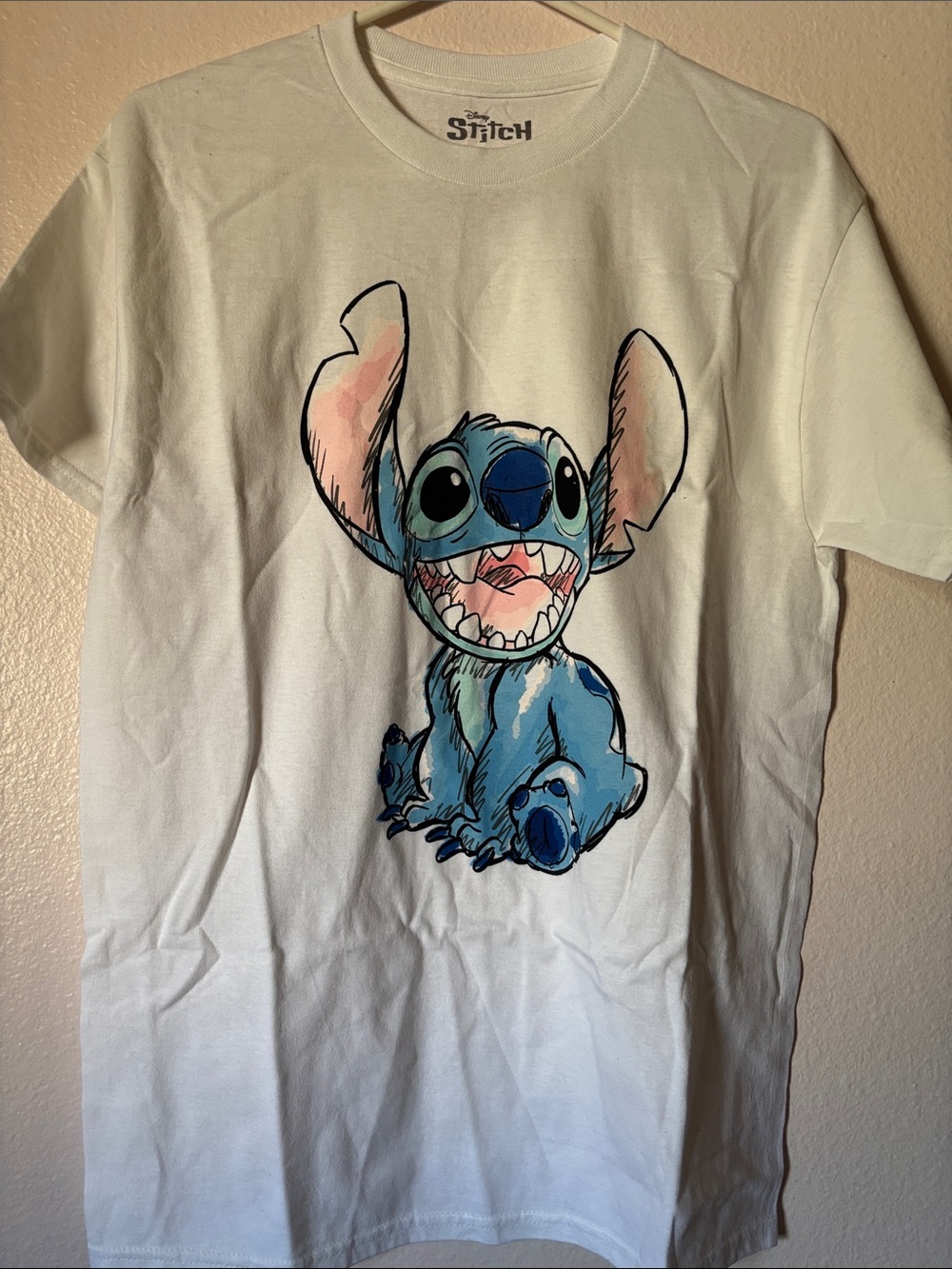 Official Disney Lilo & Stitch White Short Sleeve Graphic Tee T-Shirt